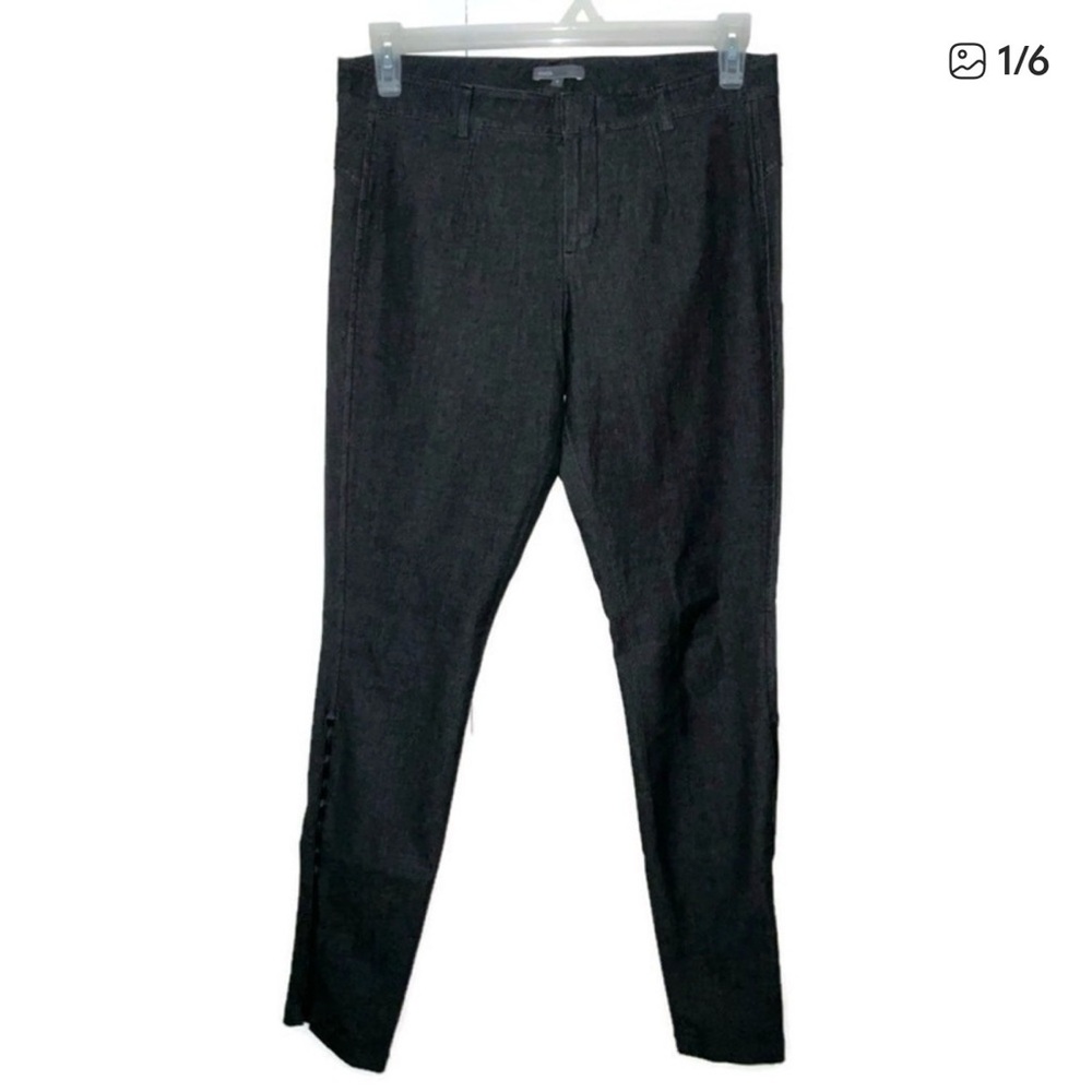 Vince. 8 Pants Charcoal Gray Mid-rise Tall Skinny Legging Side Zip Ankles